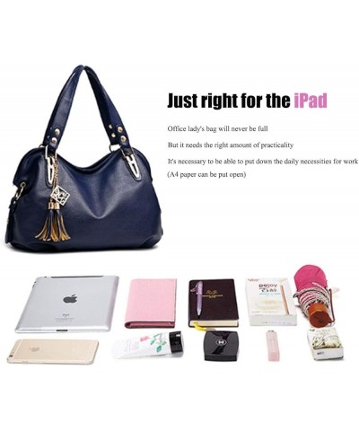 Women Shoulder Handbags and Purses Top-Handle Bags PU Leather Crossbody Bags Black $18.32 Handbags