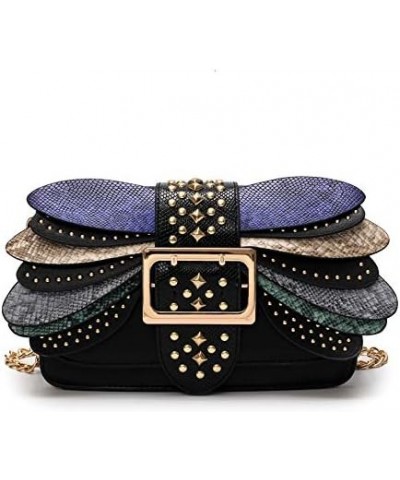 Butterfly Wings Shoulder Bag for Women Rivet Crossbody Bag Blue $22.05 Shoulder Bags