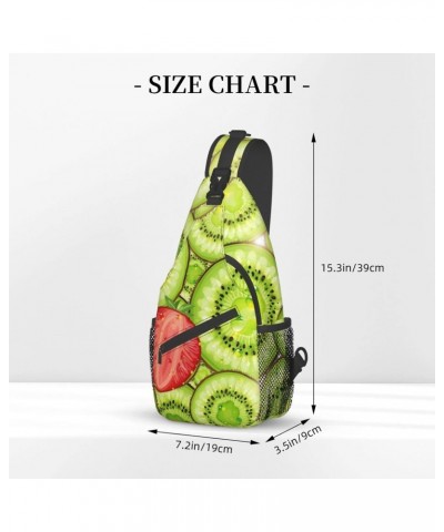 Strawberry and Kiwi Patterns Sling Bag Crossbody Sling Backpack Chest Shoulder Bag Daypack for Hiking Walking Travel $14.78 C...