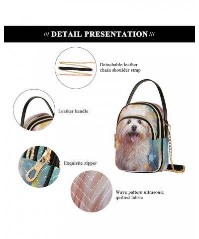 Quilted Crossbody Bags for Women,Dog Colorful Paint Splash Women's Crossbody Handbags Small Travel Purses Phone Bag $9.24 Cro...