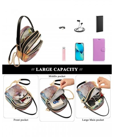 Quilted Crossbody Bags for Women,Dog Colorful Paint Splash Women's Crossbody Handbags Small Travel Purses Phone Bag $9.24 Cro...