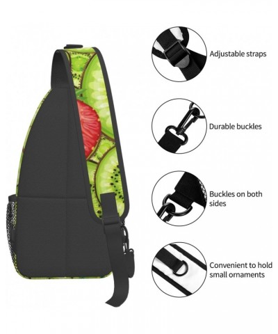 Strawberry and Kiwi Patterns Sling Bag Crossbody Sling Backpack Chest Shoulder Bag Daypack for Hiking Walking Travel $14.78 C...