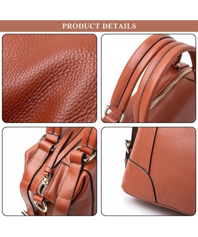 Women's Fashion Handbag and Purse Genuine Leather Retro Shoulder Crossbody Bag Stitching Satchel for Work Travel A / Brown $3...