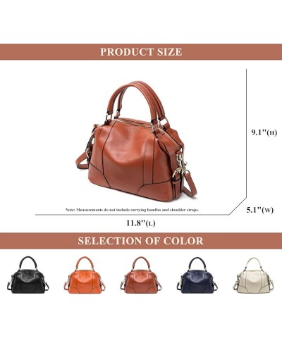 Women's Fashion Handbag and Purse Genuine Leather Retro Shoulder Crossbody Bag Stitching Satchel for Work Travel A / Brown $3...