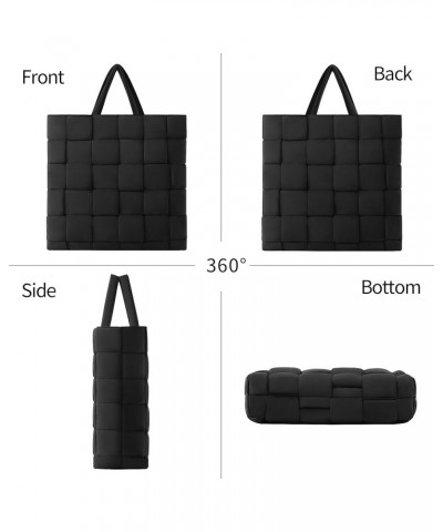 Puffer shoulder bag Nylon padded woven handbag designer crossbody dupes women down purse Black 6x6 L $19.20 Shoulder Bags