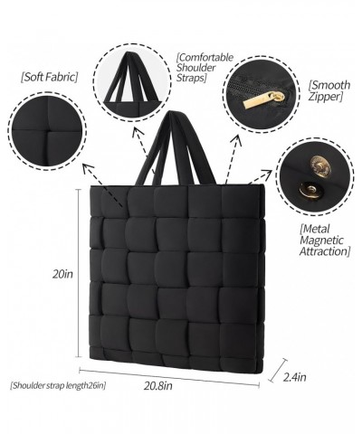 Puffer shoulder bag Nylon padded woven handbag designer crossbody dupes women down purse Black 6x6 L $19.20 Shoulder Bags