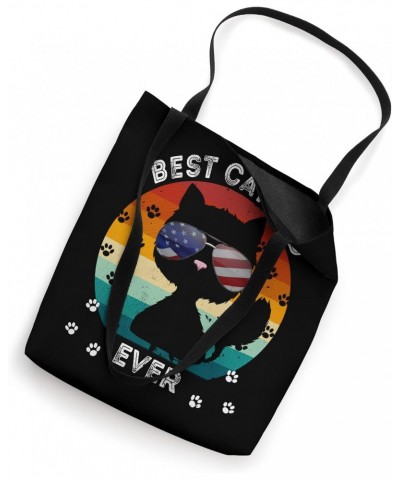 Best Cat Dad Ever American USA Flag 4 July Rainbow Cat Daddy Tote Bag $10.30 Totes