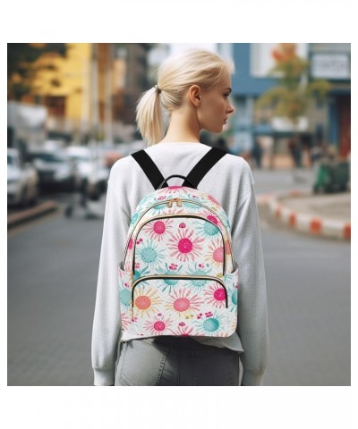 Pink Green Flower Backpack Purse for Women Small Travel Bag Fashion Daypack M 202a2954 S(10.23"x5.11"x12.59") 202a2954 $19.68...