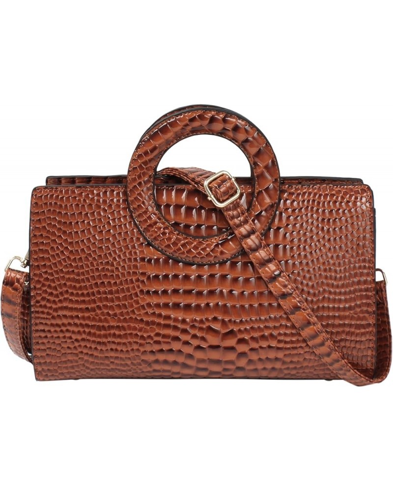 ZLMBAGUS Women Vintage Flap Tote Top Handle Satchel Handbags PU Leather Clutch Purse Shoulder Bag Zzzzz-brown $27.59 Totes