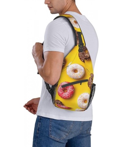 Durable Adjustable Outdoor Hiking Cute Pattern Print Cross Chest Bag Diagonally Single Shoulder Backpack Doughnut One Size $1...