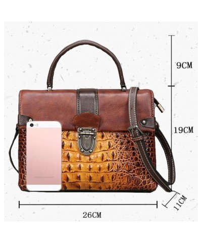 Genuine Leather Crossbody With Crocodile Embossing Tote Bags For Women Genuine Cowhide Leather Handbag Bag For Women Red $65....