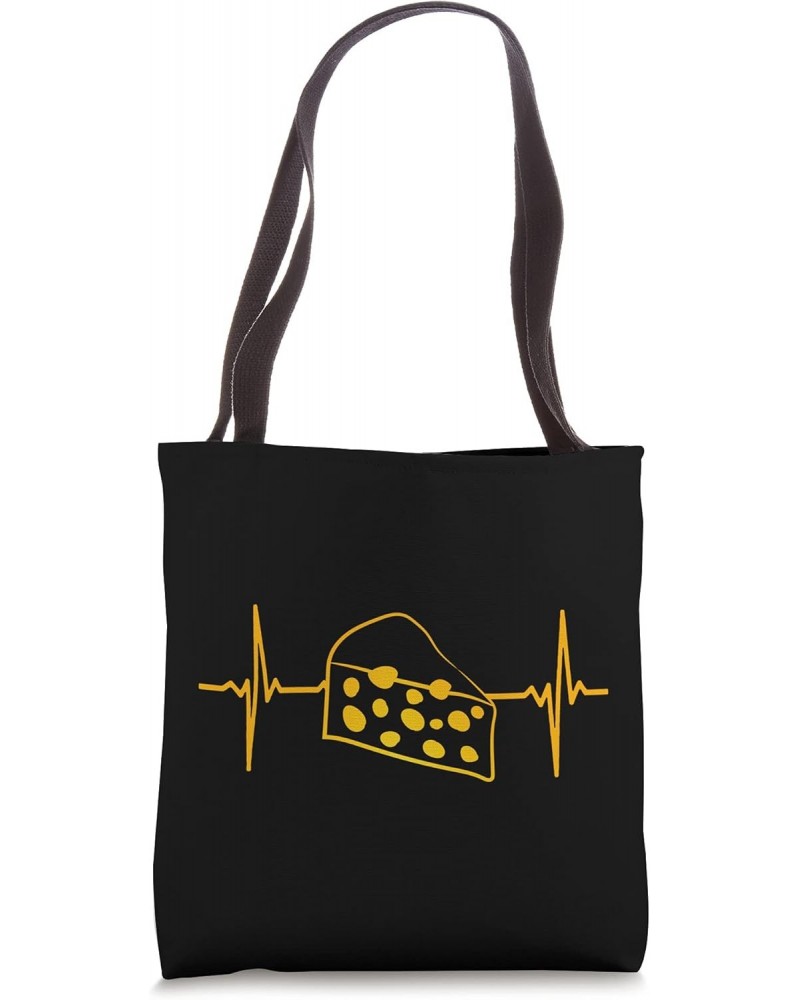 Cheese Wedge Heartbeat Grilled Dairy Farming Love Queso Gift Tote Bag $12.66 Totes