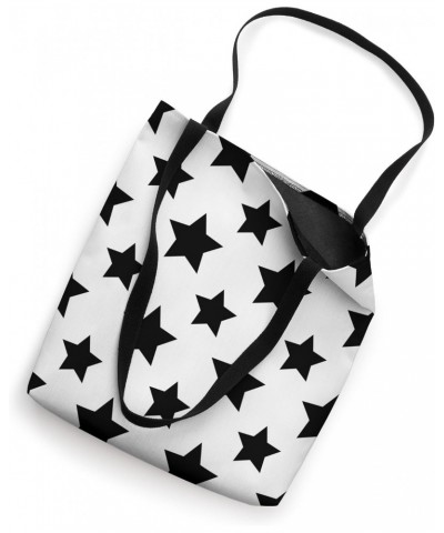 Star Print Geometric White Black Light Aesthetic Tote Bag $11.78 Totes