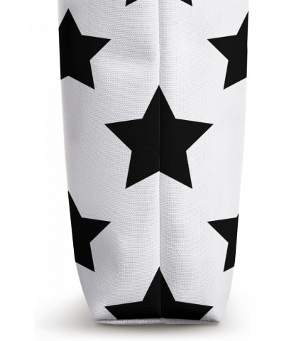 Star Print Geometric White Black Light Aesthetic Tote Bag $11.78 Totes