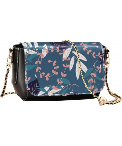 Tropical Leaf Colorful Print Women's Crossbody Handbags, PU Leather Flap Crossbody Bags, Women's Shoulder Handbag Purse Style...