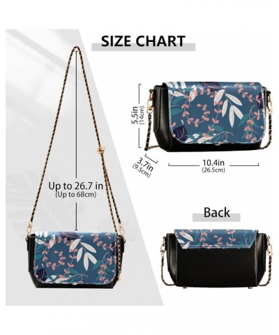 Tropical Leaf Colorful Print Women's Crossbody Handbags, PU Leather Flap Crossbody Bags, Women's Shoulder Handbag Purse Style...