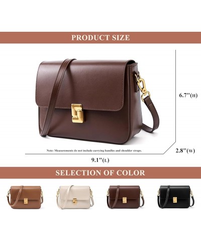 Women's Small Square Handbag and Purse Genuine Leather Fashion Commuting Shoulder Bag Satchel Crossbody for Daily Use White $...