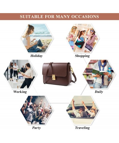 Women's Small Square Handbag and Purse Genuine Leather Fashion Commuting Shoulder Bag Satchel Crossbody for Daily Use White $...