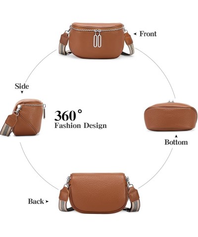 Crossbody Bags for Women Small Genuine Leather Shoulder Purse Cross Body Bag with Wristlet Top Zipper Type 5 Brown $11.96 Cro...