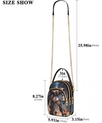 Cute Dogs Staring Small Shoulder Bags for Women Phone Purse Crossbody for Women Mecha Robot $14.34 Crossbody Bags