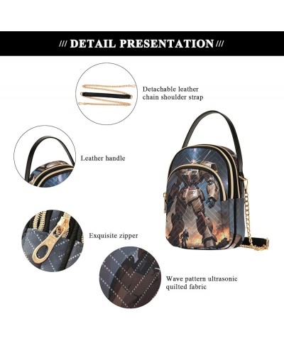 Cute Dogs Staring Small Shoulder Bags for Women Phone Purse Crossbody for Women Mecha Robot $14.34 Crossbody Bags