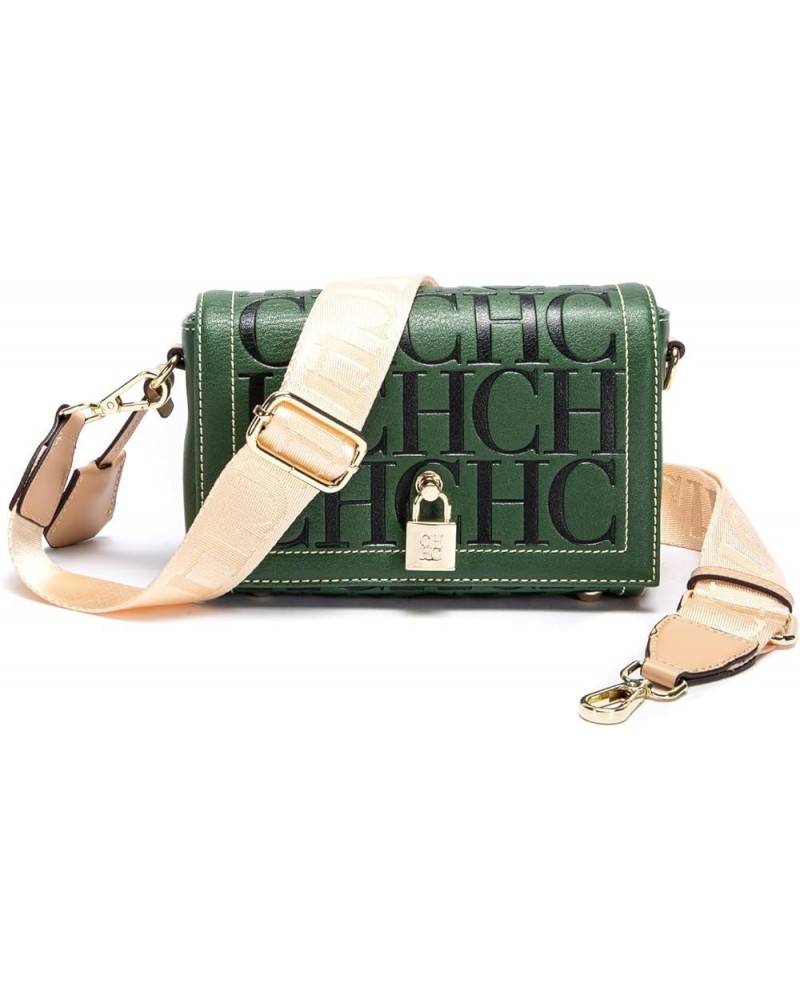 Womens Letter Printed Casual Daily Shoulder Bag Crossbody Bag Multiple Color Options Dark Green $30.70 Crossbody Bags