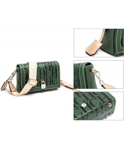 Womens Letter Printed Casual Daily Shoulder Bag Crossbody Bag Multiple Color Options Dark Green $30.70 Crossbody Bags