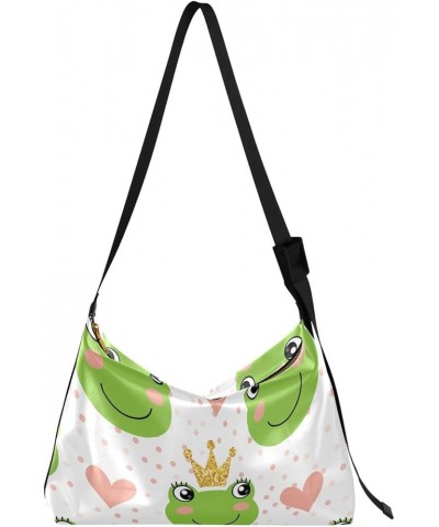 Elegant Pattern with Yellow Flowers Womens Crossbody Sling Bag Adults Crossbody Purse Fall Sport Sling Bag Cute Frog With Cro...