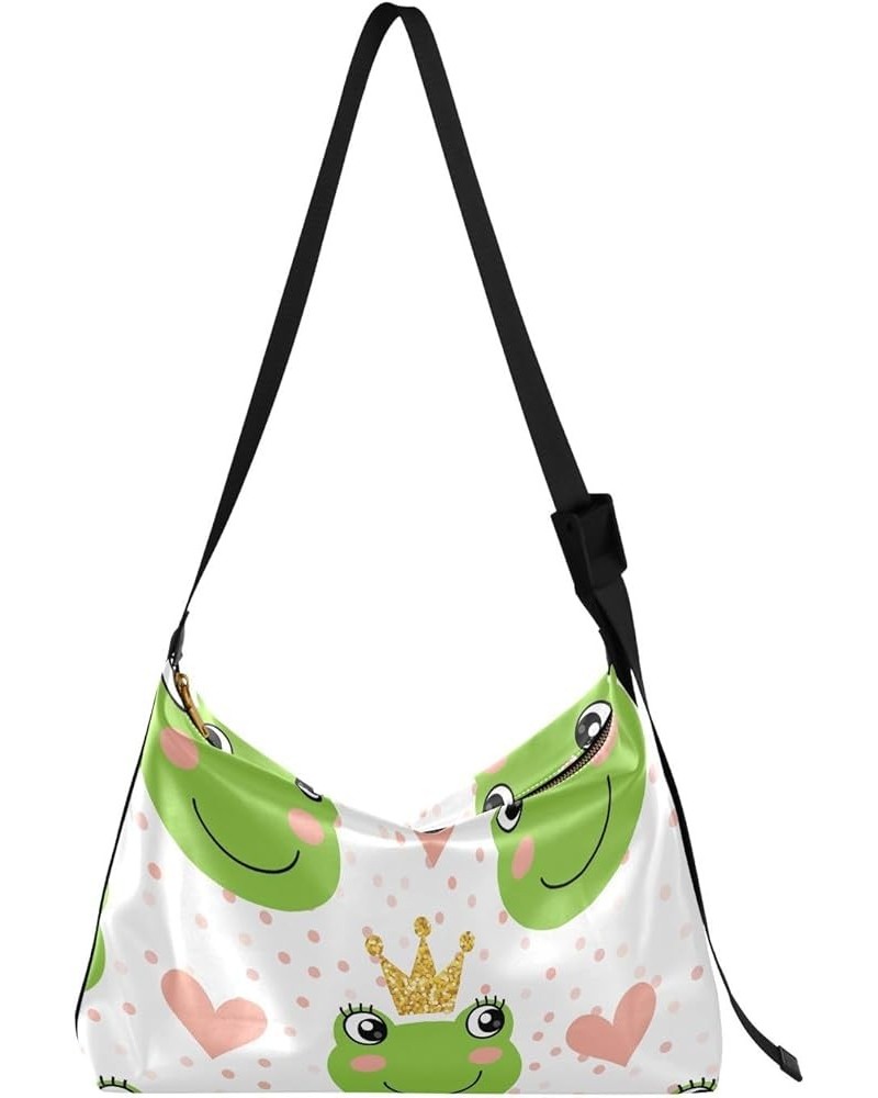 Elegant Pattern with Yellow Flowers Womens Crossbody Sling Bag Adults Crossbody Purse Fall Sport Sling Bag Cute Frog With Cro...