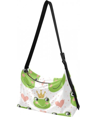 Elegant Pattern with Yellow Flowers Womens Crossbody Sling Bag Adults Crossbody Purse Fall Sport Sling Bag Cute Frog With Cro...