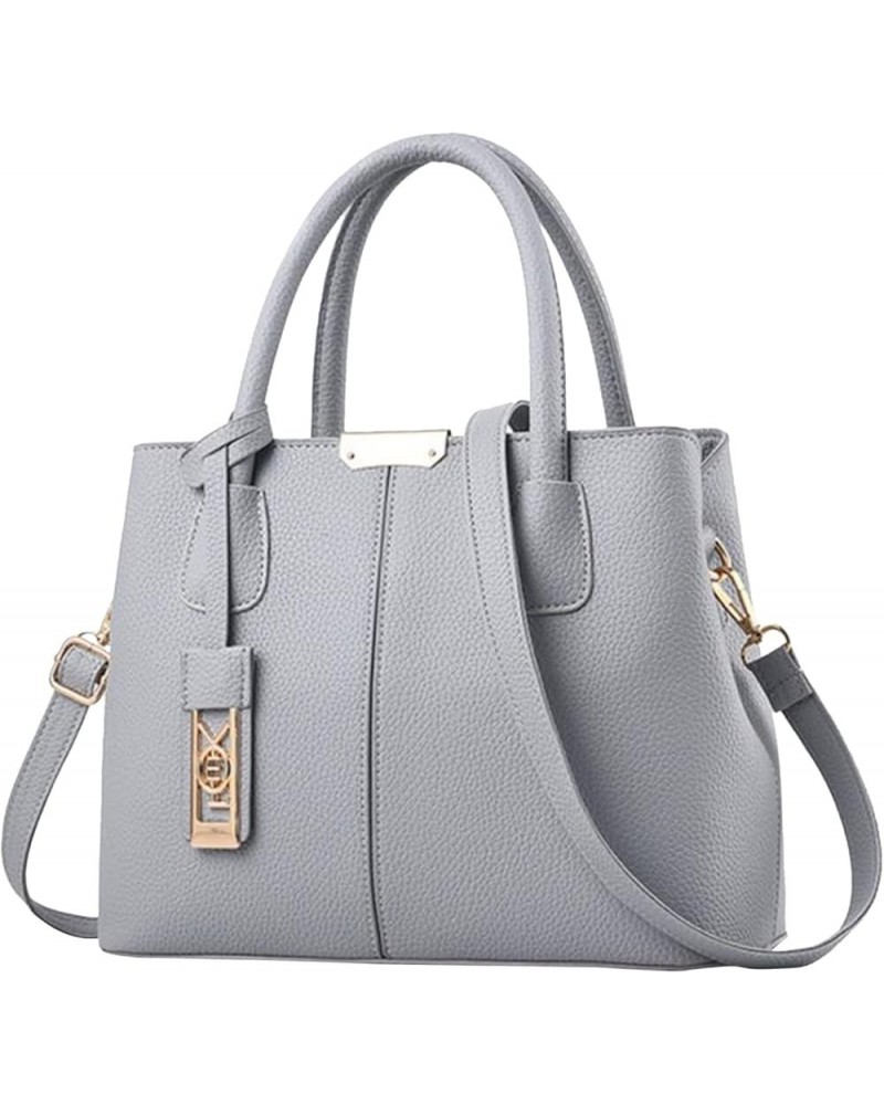 Women's Soft Leather Tote Bag Top Satchel Purses Handbags Large Capacity Shoulder Bag Professional Office Work Bag Grey $8.47...