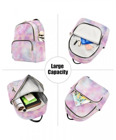 Women Backpack Batik Tie Dye Fairy Pink Durable Travel Backpack Lightweight Handbag Lady Purse Roomy Double Zipper Weekend Ba...