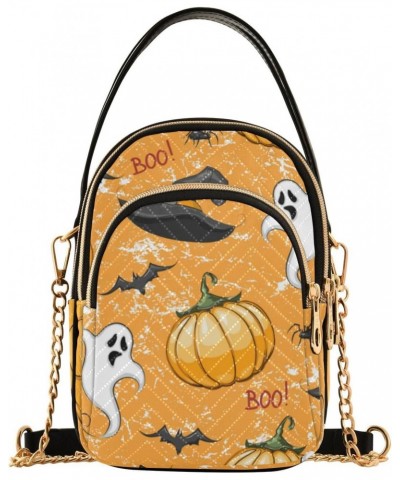 Halloween Ghost Pumpkin Crossbody Bags for Women Crossbody Tote Bag Phone Bags Wallet with Chain Strap for Travel Women $11.1...