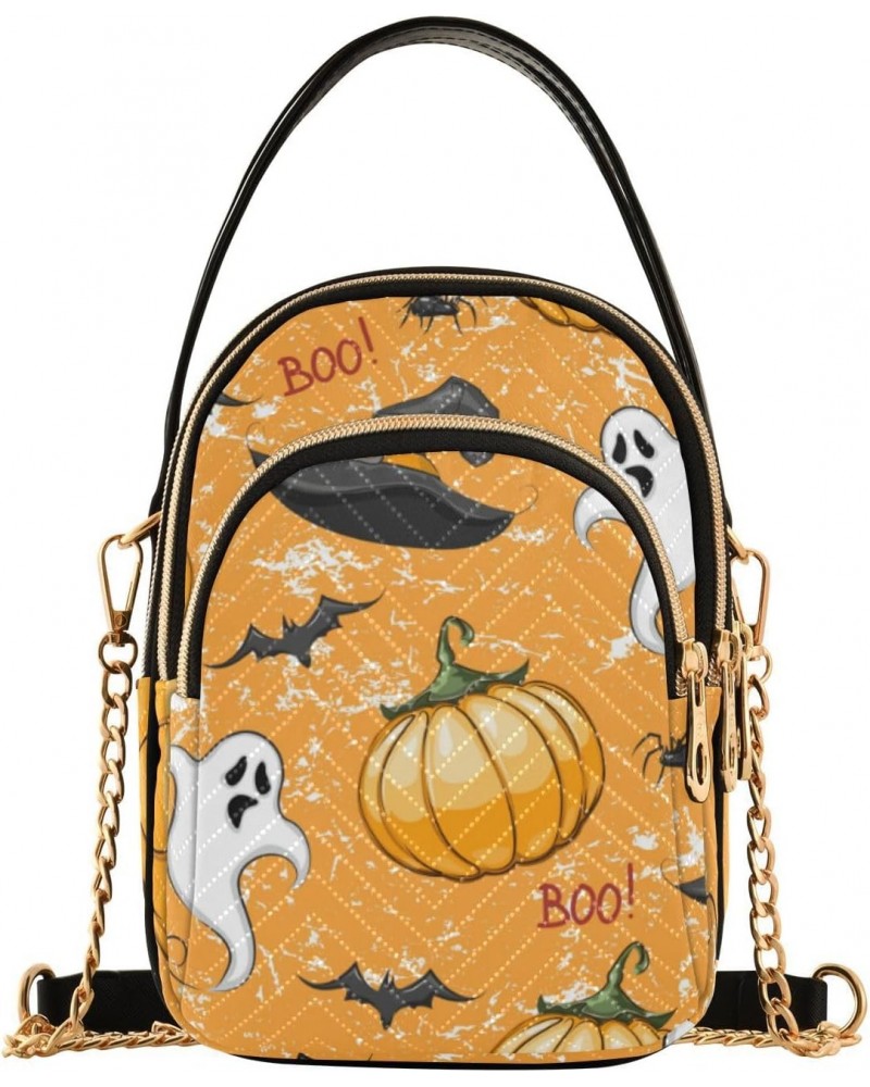 Halloween Ghost Pumpkin Crossbody Bags for Women Crossbody Tote Bag Phone Bags Wallet with Chain Strap for Travel Women $11.1...