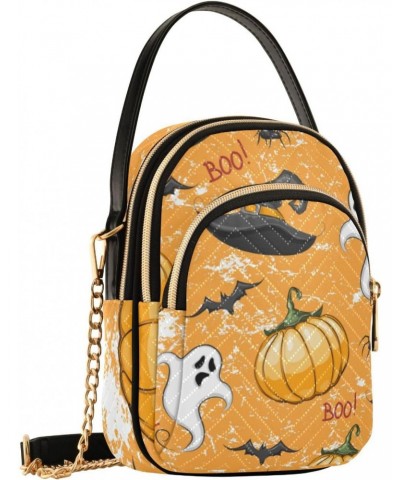 Halloween Ghost Pumpkin Crossbody Bags for Women Crossbody Tote Bag Phone Bags Wallet with Chain Strap for Travel Women $11.1...