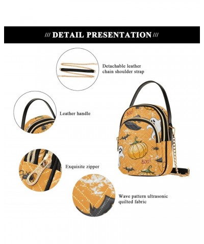 Halloween Ghost Pumpkin Crossbody Bags for Women Crossbody Tote Bag Phone Bags Wallet with Chain Strap for Travel Women $11.1...