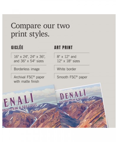 24x36 Inch Giclee Print, Denali National Park, Alaska, Painterly National Park Series $28.49 Totes