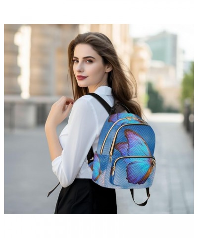 Morpho Butterfly Dandelion Mini Backpack Purse for Women Travel Bag Fashion Daypack Back Pack Shoulder Bag Multicolor Medium ...