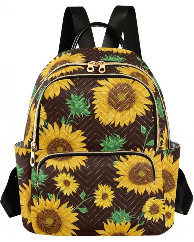 Sunflower Green Leave Casual Fashion Polyester Travel Rucksack Shoulder Bag Color Small $15.54 Backpacks