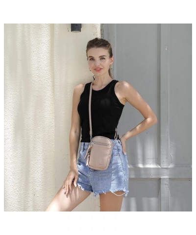 Genuine Leather Crossbody Cell Phone Purse for Women, Women's Small Zip Around Crossbody Wallet Bags Style 02-nude $16.51 Cro...