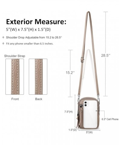 Genuine Leather Crossbody Cell Phone Purse for Women, Women's Small Zip Around Crossbody Wallet Bags Style 02-nude $16.51 Cro...