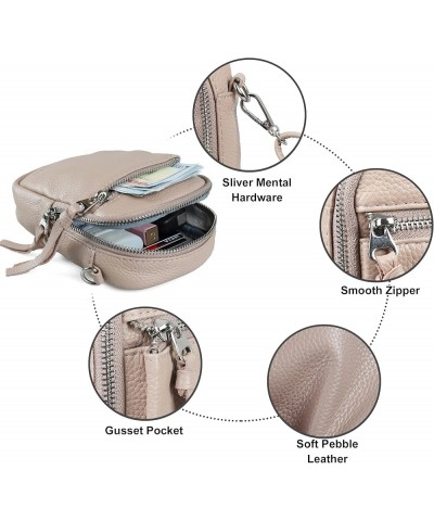 Genuine Leather Crossbody Cell Phone Purse for Women, Women's Small Zip Around Crossbody Wallet Bags Style 02-nude $16.51 Cro...