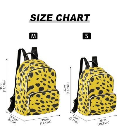 Medium Fashion Backpack for Women Yellow Black Leopard Print Ladies Travel Daypack Aesthetic Shoulder Bag 11.4×6.1×14.1 IN $1...