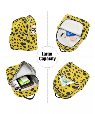 Medium Fashion Backpack for Women Yellow Black Leopard Print Ladies Travel Daypack Aesthetic Shoulder Bag 11.4×6.1×14.1 IN $1...