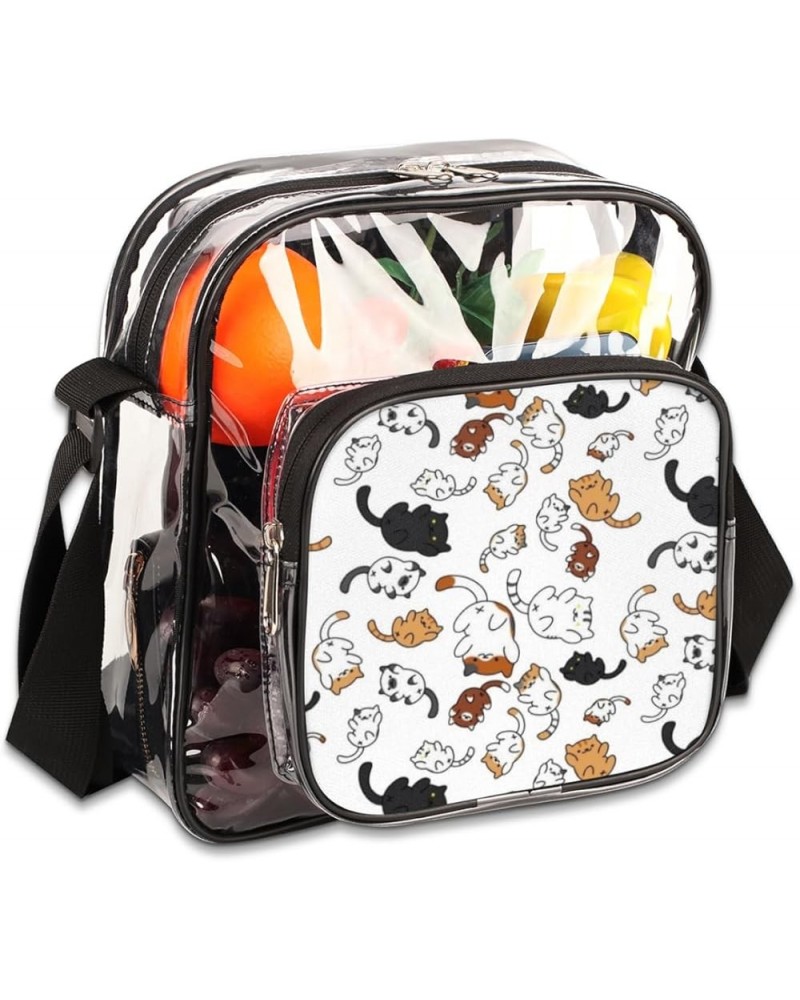 Pussycat Stadium-Approved Clear Crossbody Bag with Colorful Print Design Pussycat $9.60 Crossbody Bags