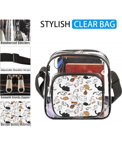 Pussycat Stadium-Approved Clear Crossbody Bag with Colorful Print Design Pussycat $9.60 Crossbody Bags