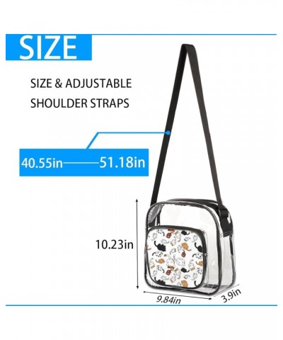 Pussycat Stadium-Approved Clear Crossbody Bag with Colorful Print Design Pussycat $9.60 Crossbody Bags