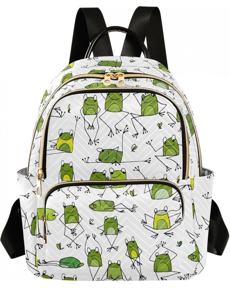 Travel Backpack Purse for Women Fashion Anti-theft Work Casual Cute Frogs Daypack Shoulder Bag Medium Size Small $15.17 Backp...