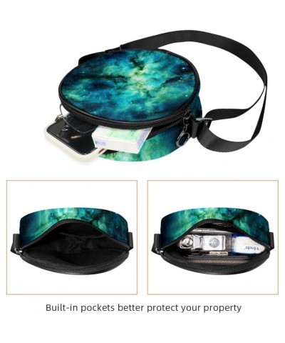 Crossbody Bags for Women,Crossbody Bag Men,Small Sling Bag,Blue and Green Galaxy,Crossbody Purse $8.59 Crossbody Bags