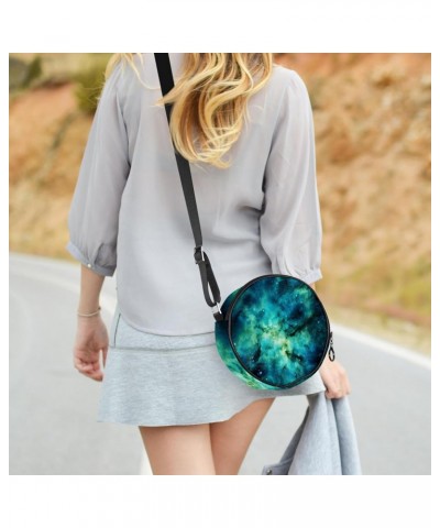 Crossbody Bags for Women,Crossbody Bag Men,Small Sling Bag,Blue and Green Galaxy,Crossbody Purse $8.59 Crossbody Bags